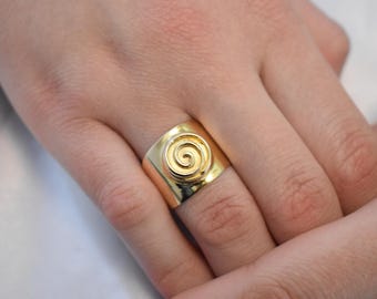 14K Solid Gold Spiral Ring,Gold Swirl Ring,Spiral Gold Ring,Stackable Jewellery Ring,Gold Band,14K Wedding Stacking Ring,Minimalist Ring