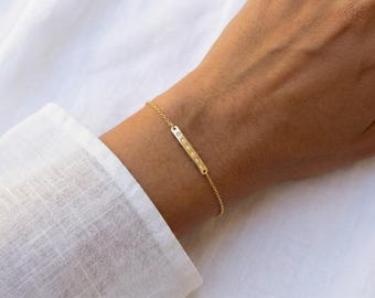 14k Solid Gold Solitaire Gemstone Bracelet,Gold Gem by Yard Bracelet,Gold Station Bracelet,Solitaire Gemstone Bracelet,Dainty Gold for Her