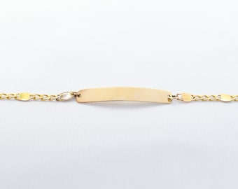 14K Gold ID Bracelet,Nameplate Bracelet,Solid Gold Cuban Link Bracelet,Gold Bracelet,Engravable Name Bracelet,Medical ID Name Gold Jewelry