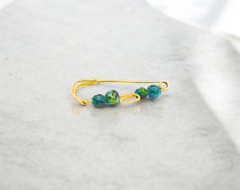 Handcrafted Agate Gold Pin for Versatile Elegance, Agate Gold Pin with Captivating and Customizable Hook,Gift for Birth,Custom Agate Pin