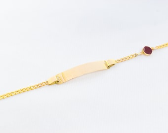 14k Gold ID Bracelet,Personalized Solid Gold Bracelet,Women's Cuban Link Bracelet,Custom Engravable Name Jewelry,Unisex Medical ID Bracelet
