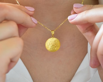 14K Gold Coin Pendant,Unique Byzantine Coin,Classic Orthodox Gold,Medallion Necklace,Double Sided Constantine,Timeless Cristian Necklace