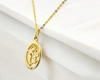 14K Solid Gold Zodiac Sign Pendant Virgo Necklace - Virgo Zodiac Jewelry, Horoscope Necklace, Astrology Gold Pendant,14K Zodiac Birth Charm