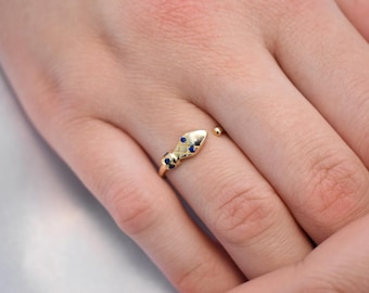 Snake Head 14K Solid Gold Ring,Gold Serpent Ring,Snake Head Ring,Stackable Jewellery Ring,Gold Band,14K Wedding Animal Ring,Minimalist Ring