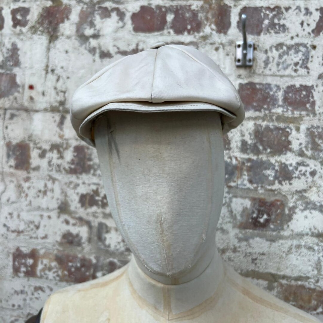 Vintage 1950s White Flat Cap Etsy