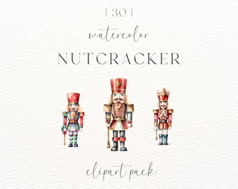 Watercolor Nutcracker Clipart: Christmas Ballet PNG (Digital Download)