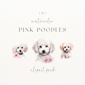 Pink Poodle | Digital Download | Poodle Clipart | Sublimation Png | Commercial Use | Wall Art | Poodle Illustration | Cute Dog Clipart |