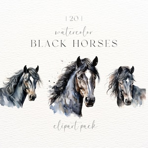 Horse Clipart | Digital Download | Digital Art | Watercolor Horse Clipart | Digital Paper Craft | Horse Head Clipart | Horse Illustration