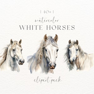Horse Watercolor Clipart | Digital Download | Nursery Art | Commercial Use | Cute Animal Clipart | Western Clipart | Horse Head Clipart