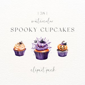 Halloween Cupcakes Clipart | Leuke Halloween-cupcakes | Commercieel gebruik | Halloween-decor | Commercieel gebruik | Halloween-clipart | Spookachtige PNG
