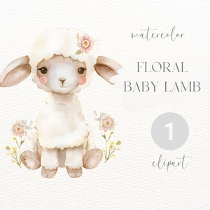 Baby Lamb Watercolour Clipart | Digital Download | Commercial Use | Lamb Png | Animal Clipart | Watercolour Lamb Clipart | Easter Clipart