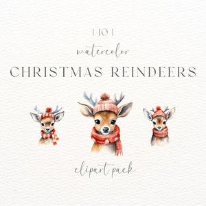 Christmas Reindeer Clipart: Transparent PNG Bundle (Commercial Use)
