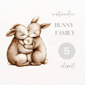 Bunny Family Watercolour Clipart | Digital Download | Commercial Use | Rabbit Png | Animal Clipart | Watercolour Bunny Clipart | Bunny Png