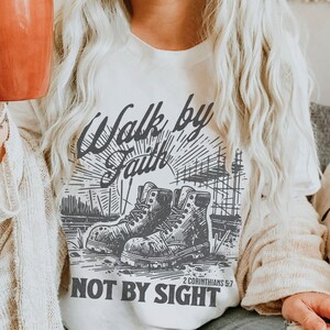 Walk By Faith T-Shirt: Christian Bible Verse Graphic Tee