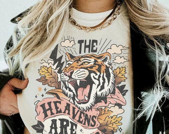 Roaring Heavens Tiger Graphic Tee, christliches Bibel-Vers-Shirt