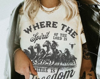 Christian Horse Graphic Tee: Western Bible Verse Shirt
