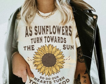 Christliches Sonnenblumen-Grafik-T-Shirt: Bibel-Vers-Göttliche Frau-T-Stück
