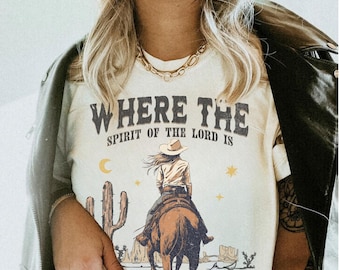 Christian Western T-Shirt: Horse Rider, Bible Verse Graphic Tee