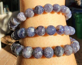 Bloodshot Iolite, 7mm, 9mm, Cordierite with Sunstone, Energy Balance