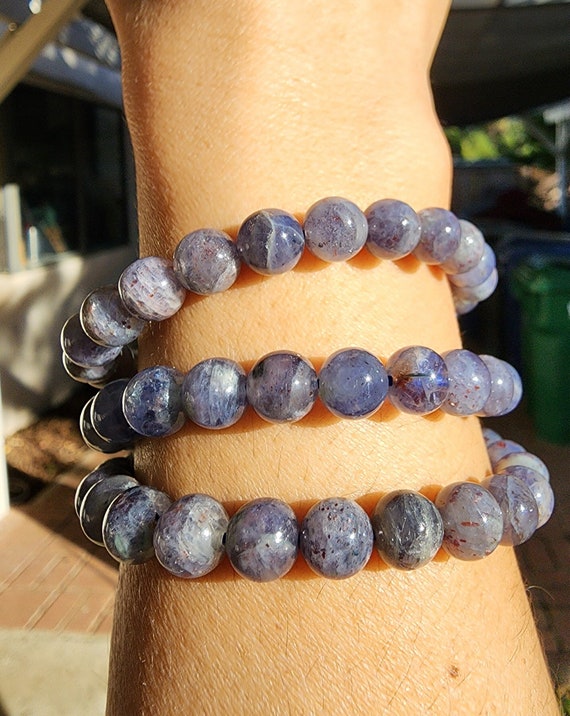 Bloodshot Iolite, 7mm, 9mm, Cordierite with Sunstone, Energy Balance