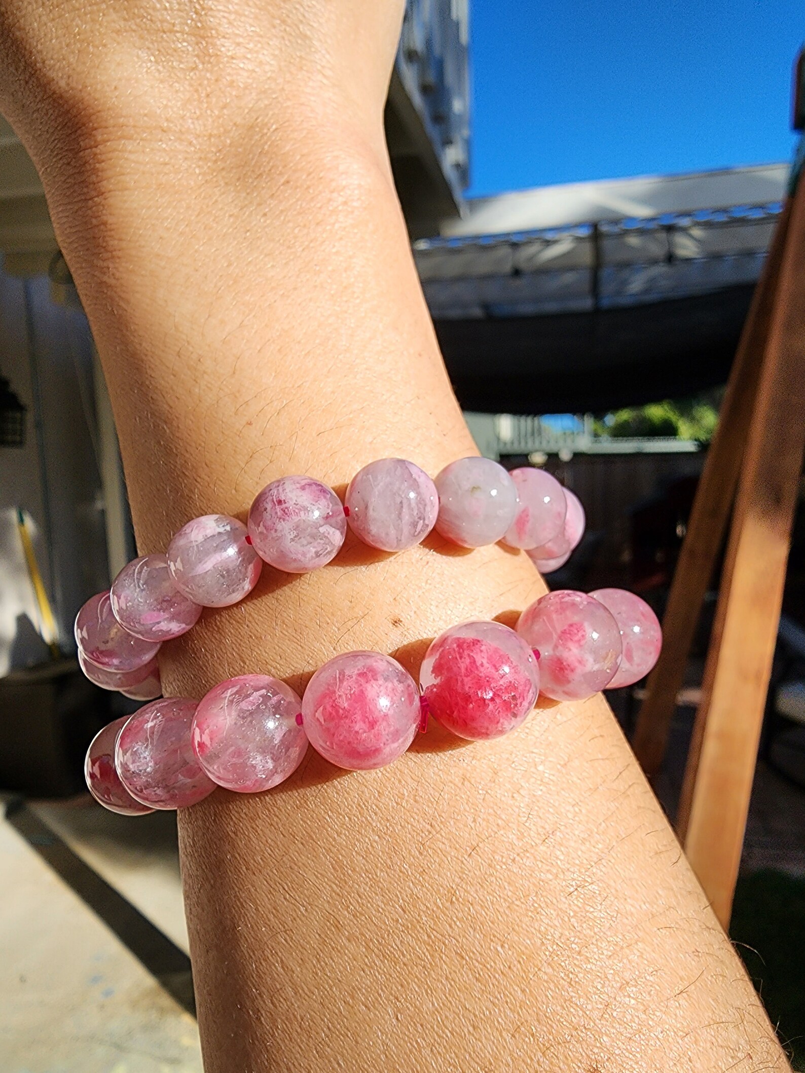 High Quality Sakura Rhodonite Bracelets, 10mm, 12mm, Cherry Blossom ...