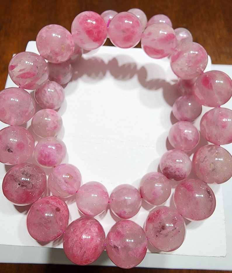 High Quality Sakura Rhodonite Bracelets, 10mm, 12mm, Cherry Blossom ...