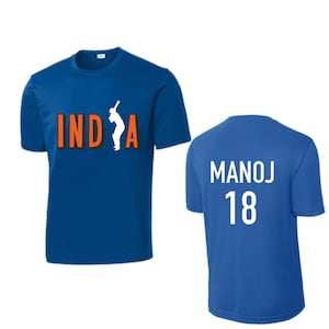 Lil Dreamers : India Cricket team Customizable Jersey -Add Your Name & Number,Cricket lover tees,Cricket fan tshirt, personalize cricket tee