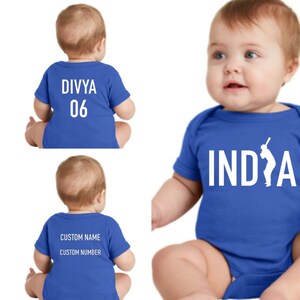 Lil Dreamers : Infant India Cricket Fan Bodysuit- Custom Name & Number on Back  Cricket lover Bodysuit, Cricket  Bodysuit, Cricket lover