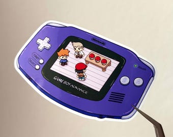 Pegatina de Nintendo Gameboy Advance - Pegatina de consola portátil retro - Arte de juegos con nostalgia de monstruos