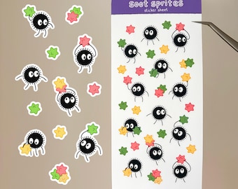 Soot Sprites Sticker Sheet – Matte Studio Ghibli Cute Susuwatari Vinyl Sticker
