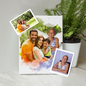 Custom Family Portrait Painting: Add Loved One to Photo (Digital Download)