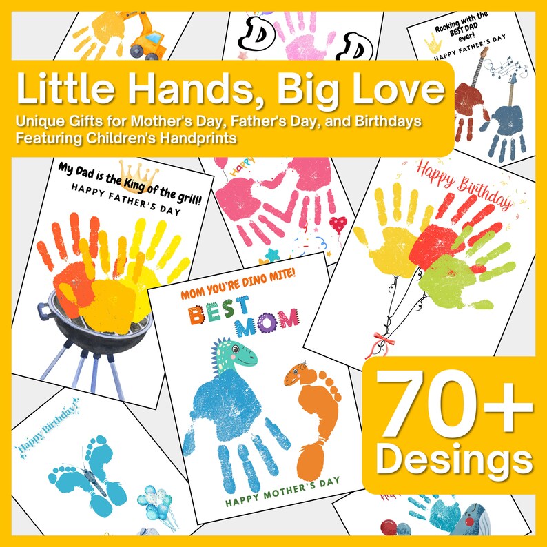 DIY Father's Day Printables for Kids, 70 Creative Handprint &amp; Footprint ...