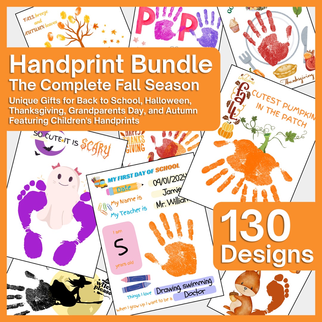 Fall Handprint Art Bundle: 130 Crafts for Kids (digital Download) - Etsy