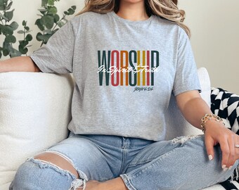 Worship Christian Tee Shirt, Christian Apparel, Christian tshirt, Bible Verse Shirt, Christian shirt, Christian Gift Idea