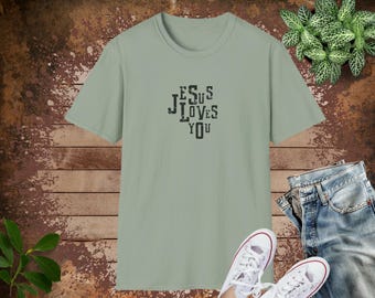 Jesus Loves You Christian Softstyle T-Shirt, Christian Shirts, Christian Tee Shirt