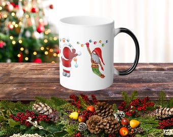 Christmas Gnome Color Changing Mug, Christmas mugs, Christmas Gift Idea