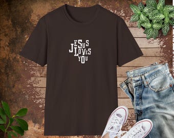 Jesus Loves You Christian Softstyle T-Shirt, Christian Shirts, Christian Tee Shirt