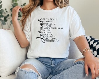 Names Of God Christian Tee Shirt, Christian tshirt, Bible Verse Shirt, Christian shirt, Christian Gift Idea