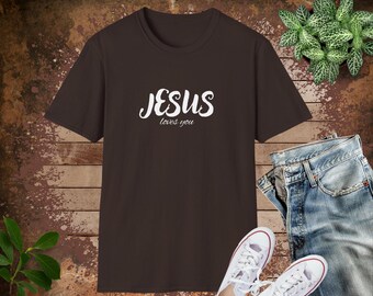Jesus Loves You Christian Softstyle T-Shirt, Christian Shirts, Christian Tee Shirt, Christian Gift, Christian Christmas Gift