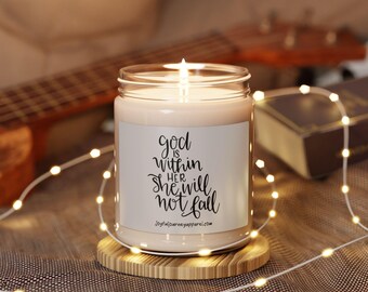 God Is Within Her Scented Soy Candle, Christian Candle, Scripture Candle,, Scented Candle