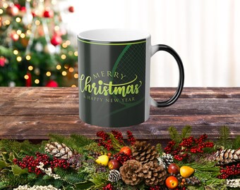 Christmas Tennis Color Changing Mug, Green Christmas Mug, Christmas Gift Idea