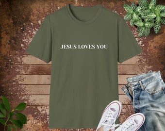 Jesus Loves You Christian Unisex Softstyle T-Shirt, Christian Shirts, Christian Tee Shirt, Christian Gift