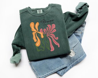 Boho Positive Comfort Colors Sweatshirt, Encouraging Shirt