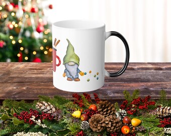 Christmas Gnome Color Changing Mug, Christmas Gnomes