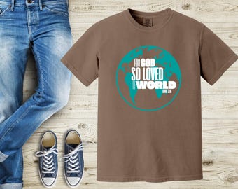 John 3:16 Christian Tee Shirt, Comfort Colors, Christian Tshirt, Christian ShirtsChristian T-Shirts