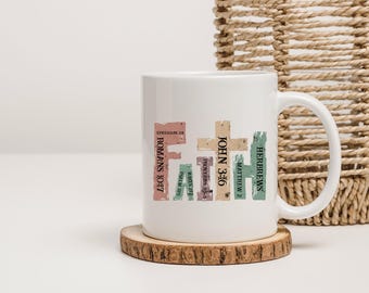 Faith Ceramic Christian Mug, Christian Coffee Mug, Christian Gift Idea