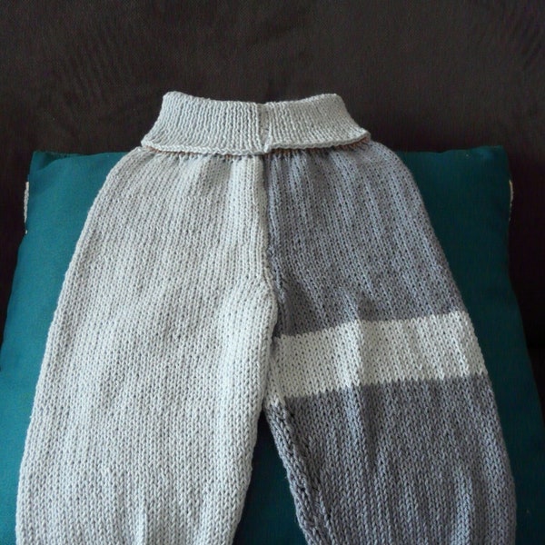 pantalon bébé 6 mois tricot bleu