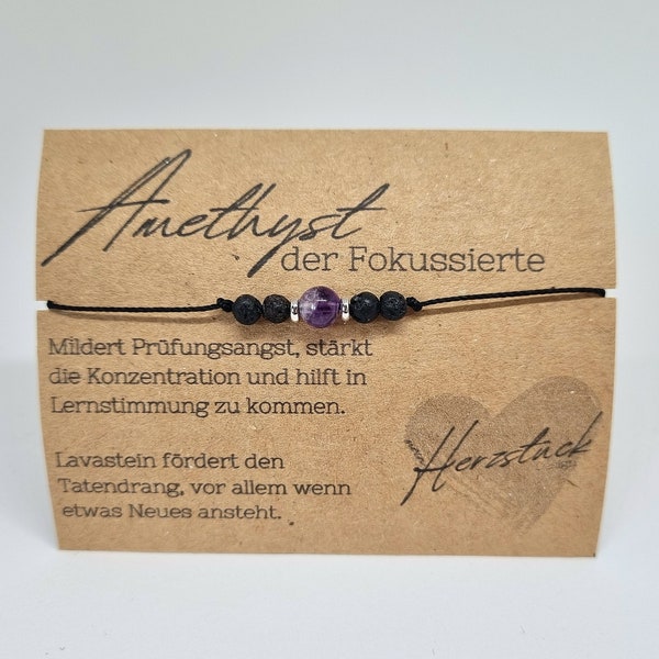 Heilstein-Armband mit Amethyst „der Fokussierte“