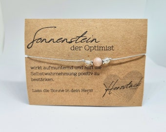 Heilstein-Armband mit natürlichem Sonnenstein „der Optimist“ Edelstein