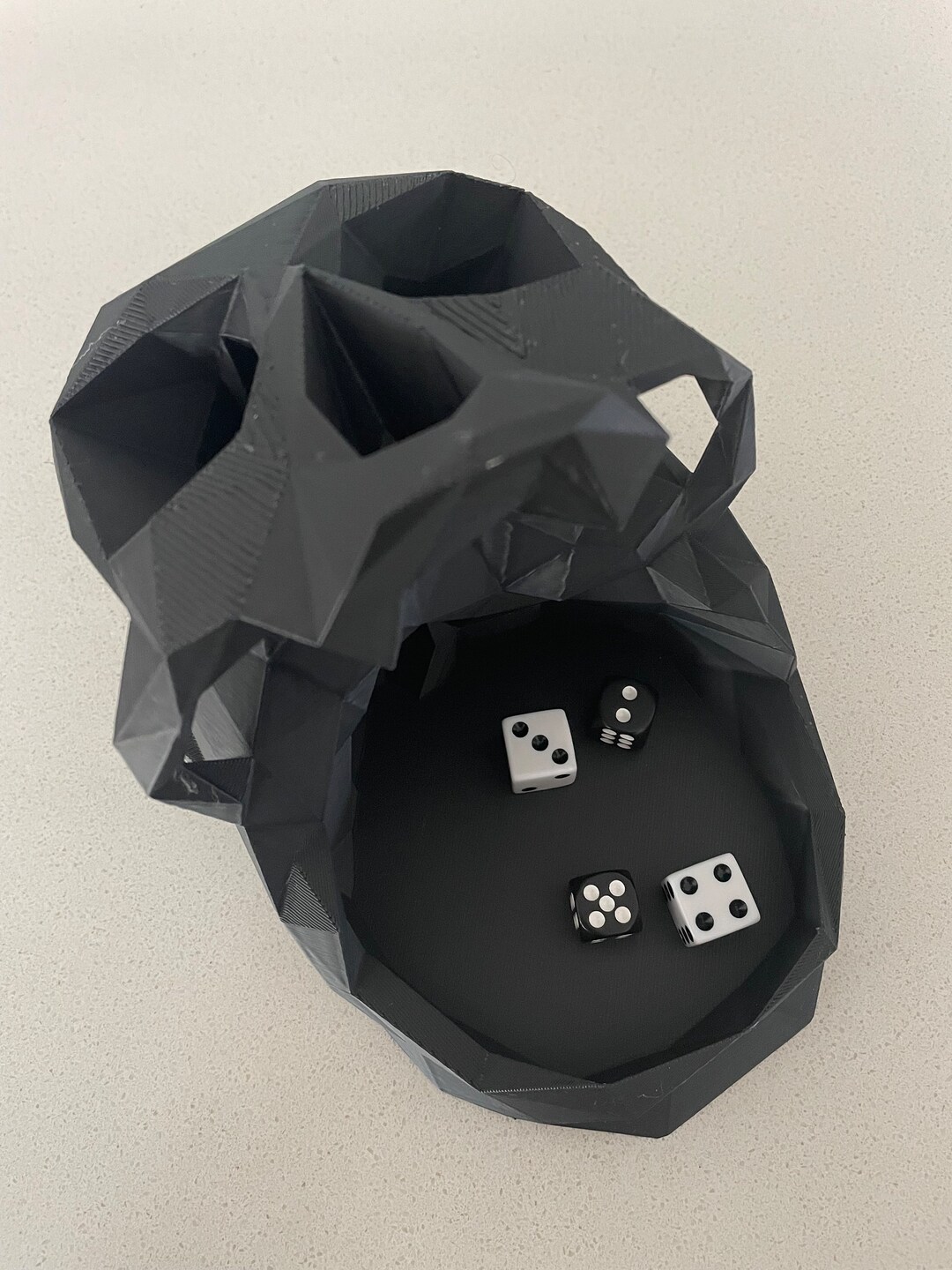 3D Printed Low Poly Skull Dice Tower D&D Dice Tower Etsy